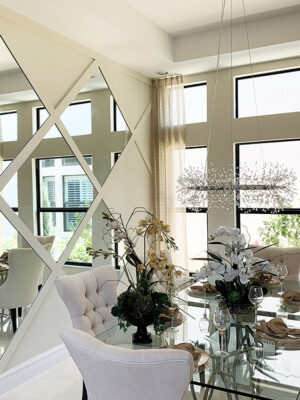 Dinning-Room-Diamond-Mirrors-Wall